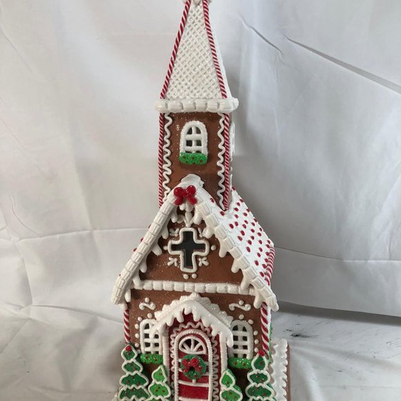 Illuminated Holiday Garland Gingerbread Church